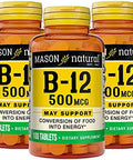 Mason Natural Vitamin B12 250 Mcg With Calcium Healthy Conversion Of Food Into Energy Supports Nerve Function And Health 100 Tablets
