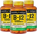 Mason Natural Vitamin B12 250 Mcg With Calcium Healthy Conversion Of Food Into Energy Supports Nerve Function And Health 100 Tablets