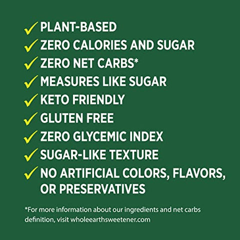 Whole Earth Sweetener Monk Fruit Sweetener with Erythritol, Plant-Based Sugar Alternative, 12 Ounce (Pack of 4)
