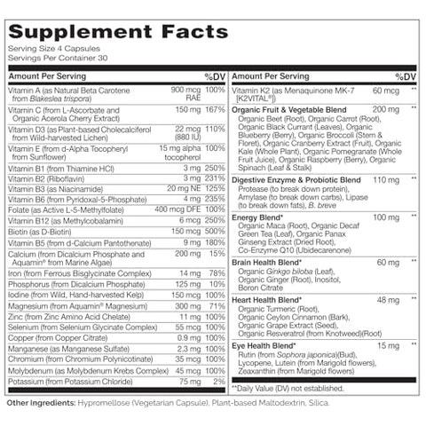 Naturelo Whole Food Multivitamin For Women - 120 Capsules And Whole Food Multivitamin For Men 120 Capsules Bundle