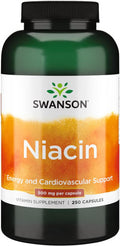 Swanson Niacin (B3) Cardio Health Support Carbohydrate Metabolism 500 Milligrams 250 Capsules