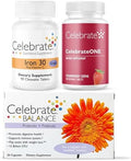 Celebrate Bariatric Essentials Bundle CelebrateONE Multivitamin Iron with Vitamin C Chewables and Balance Probiotic + Prebiotic Complete Nutritional and Digestive Support for WLS Patients