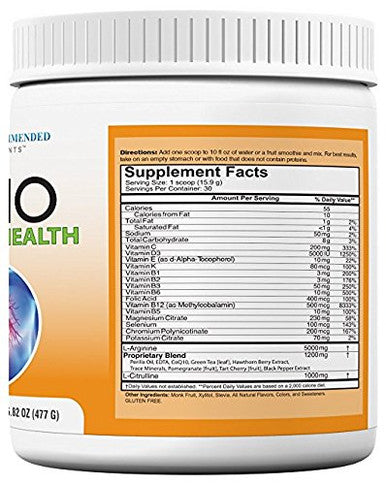 Cardio Heart HealthLArginine Powder Supplement5000mg Plus 1000mg LCitrullinewith Minerals and Antioxidants Vitamin C ETotal Cardiovascular System HealthFormulated by Real Doctors 2 Pack