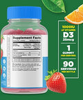 Lifeable Sugar Vitamin D Kids + Biotin Kids Gummies Bundle Great Tasting Vitamin Supplement Gluten Gmo Chewable Gummy