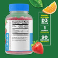 Lifeable Sugar Vitamin D Kids + Biotin Kids Gummies Bundle Great Tasting Vitamin Supplement Gluten Gmo Chewable Gummy