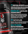 Gorilla Mind Elite MultiVitamin (180 Capsules) Daily Multivitamin Formulated for Peak Performance 27 Nutrients to Backfill Micronutrient Shortcomings