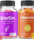 Nutrachamps Biotin Gummies (2 Pack) And Vitamin C Gummies (2 Pack) 4 Pack Bundle