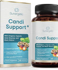 Sunergetic Premium Candida Cleanse Supplement " Candida Support Supplement With Oregano Caprylic Acid Black Walnut & Probiotics " Supports Gut Health Digestion & Intestinal Flora 60 Candi Support Capsules