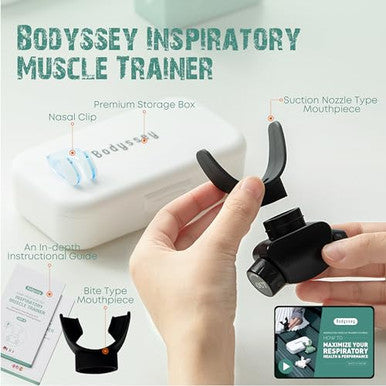 Bodyssey Breathing Trainer | Premium Silicone Trainer | Boost Breathing Patterns | Adjustable Resistance Levels | Compact Portable And Easy To Maintain (Black)