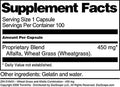 Terravita Wheat Grass And Alfalfa Combination - 450 Mg (100 Capsules, Zin: 516431)