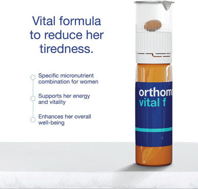 Orthomol Vital F Vial Women's Multivitamin 30-Day Supply Vitamins A B C D E K Calcium Iodine Omega-3...
