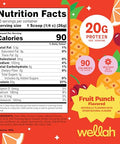 Wellah Clear Whey Protein Isolate Powder (Fruit Punch) 10 Servings - 20G Of Protein 90 Calories Sweetened With Stevia