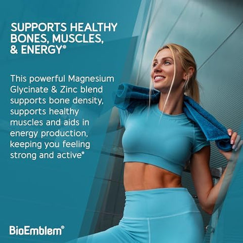 BioEmblem Magnesium Glycinate with Zinc and Vitamin D3 K2