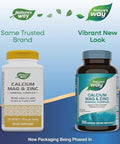 Nature'S Way Calcium-Magnesium-Zinc - Bone Health & Muscle Function - With Calcium Carbonate, Citrate & Malate - Gluten & Dairy - 250 Capsules