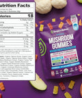 Drops Of Nature Lions Mane & Ashwagandha Gummies Turkey Tail Maitake Reishi Chaga Shiitake Cordyceps Organic Low Carb Superfood Gummies 8 In 1 Mushroom Blend (Mixed Fruit 80 Gummy Bears)