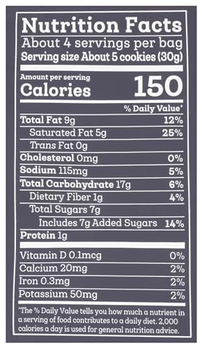 Siete Gluten Free Chocolate Chip Cookies w/ Hint of Mexican Vanilla | Vegan | Grain Free | Non GMO | Dairy Free | Made with Almond Flour & Coconut Oil | 4.5 Oz. Bag (Pack of 1)