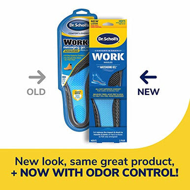 Dr. Scholl'S Work Massaging Gel Advanced Insoles For Men Shoe Inserts & Heavy Duty Support Insole Orthotics