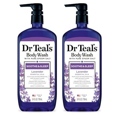 Dr Teal'S Sleep Body Lotion24-Hour MoistureWith MelatoninLavender & Chamomile Essential Oils & Body Wash With Pure Epsom SaltSoothe & Sleep With Lavender24 Fl Oz (Pack Of 2)
