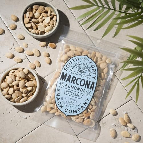 South 40 Snacks Dry Roasted Salted Marcona Almonds (6.5oz bag, pack of 4)