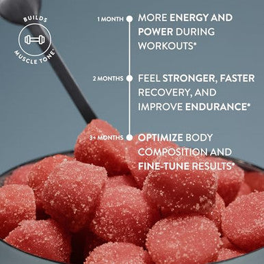 Arrae Tone Gummies Creatine Monohydrate 5g for Women Support Lean Muscle Strength and Recovery Hormone Friendly Muscle Toning Supplement Mixed Berry Flavor 90 Count