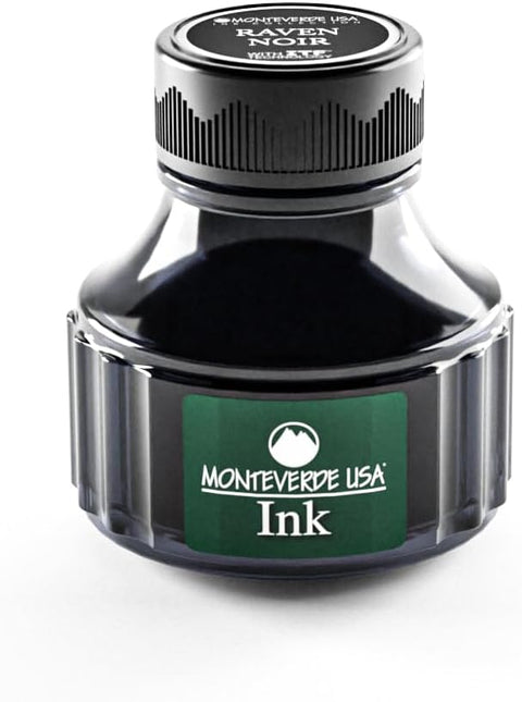 MONTEVERDE Bottle Ink, 90ml, Mulberry-Noir (G308UN) | Dark-toned Noir fountain pen ink with smooth flow, rich depth, and expressive writing character.