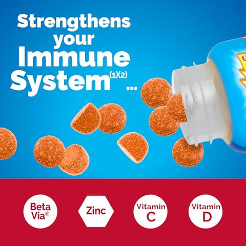 Emergen-C Immune Triple Action Immune Support Gummies Betavia (R) 1000Mg Vitamin C B Vitamins Vitamin D And Antioxidants Super Orange 45 Count