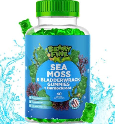 Sea Moss Gummies & Elderberry - Vitamin C + Zinc ÃƒÂ¢Ã¢â€šÂ¬Ã¢â‚¬Å“ Extra Strength Immune & Thyroid Support Booster Gummy Bears For Kids & Adults - 60 Seamoss Gummies - Made In The Usa