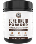 Left Coast Performance Chocolate Bone Broth Protein Powder - 100% Grass Fed Beef Bone Broth with 16g Protein & 13g Collagen per Serving - Great for Shakes & Hot Chocolate - Keto Friendly Low Carb & Non-GMO (1lb Tub)