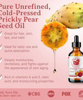 Bella Terra Oils - Prickly Pear Seed Oil 8 Oz - The Symmetry Of Cactus Extract & Barbary Fig Overflowing With Vitamin B & Zinc A Precious Skin Delight