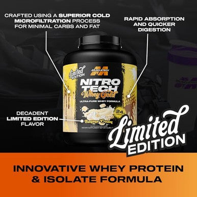 Muscletech Whey Protein Powder (Chocolate Peanut Butter 2Lb) Nitrotech Whey Protein Isolate Smoothie Mix For Lean Muscle & Fast Recovery 24G Of Whey Gold Protein For Women & Men Gluten