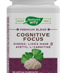 Nature'S Way Premium Blend Cognitive Focus With Gingko, Lion'S Mane & Acetyl L-Carnitine, Supports Memory And Concentration*, 30 Capsules