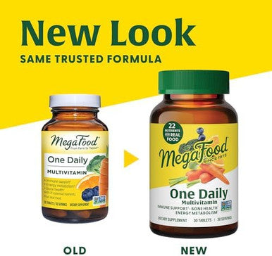 Megafood One Daily Multivitamin - Multivitamin For Women And Men - With Real Food - Immune Support Supplement - Vitamin C & Vitamin B - Bone Health - Energy Metabolism - Vegetarian, Non-Gmo - 30 Tabs
