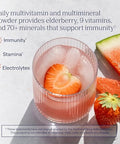 Trace Minerals Power Pak + Immunity Vitamin C Powder Drink Mix Tropical Watermelon Electrolytes Vitamin C Zinc and Vitamin D330 Stick Packs (30 Servings)