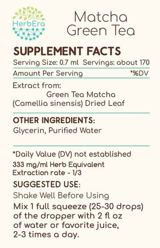 Matcha Green Tea B120 Alcohol-Free Herbal Extract Tincture, Concentrated Liquid Drops NaturalGreen Tea, Matcha (Camelia sinesis) Dried Leaf (4 fl oz)