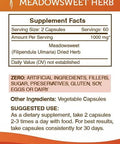 Secrets of the Tribe Meadowsweet Herb 120 Capsules, 800 mg, Meadowsweet (Filipendula ulmaria) Dried Herb (120 Capsules)