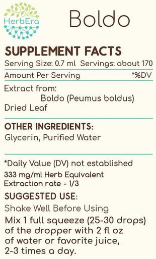 Boldo B120 (2pcs) Alcohol-Free Herbal Extract Tincture, Concentrated Liquid Drops Natural Boldo (Peumus boldus) Dried Leaf (2x4 fl oz)