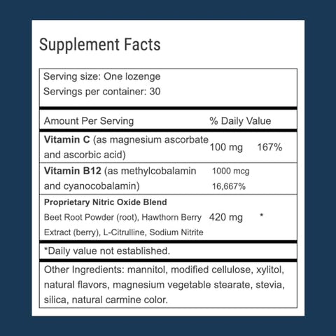 Circ02 Nitric Oxide Supplement For Men And Women Supports Immune System Beet Root L-Citrulline Formula Non Gmo Gluten Dairy Soy Vegan (30 Lozenges)