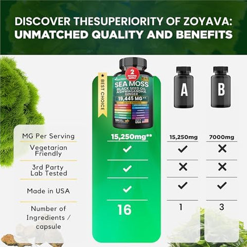 Dynamic Vitality Bundle Sea Moss 7000mgBlack Seed Oil 4000mg Shilajit and Sea Moss Bundle