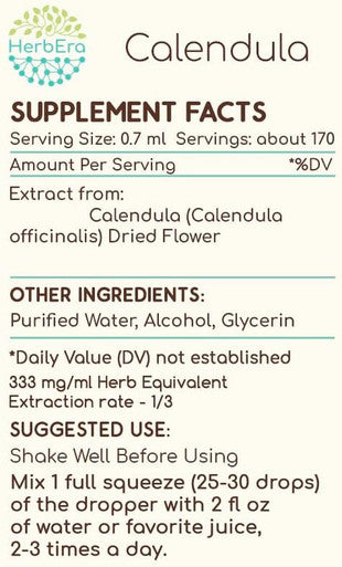 Calendula A120(2pcs) Alcohol Herbal Extract Tincture, Concentrated Liquid Drops Natural Calendula (Calendula Officinalis) Dried Flower (2x4 fl oz)