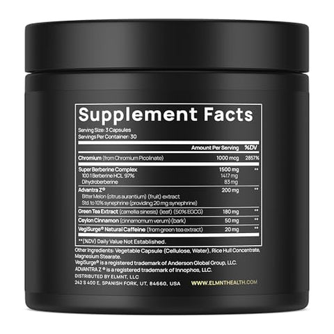 Terra Elmnt 1950Mg Glp-1 Berberine Weight Loss Supplement Dihydroberberine Ceylon Cinnamon Chromium Picolinate Bitter Melon - 100X Strength Berberine 1500Mg Natural Appetite Suppressant Pills For Women