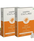 Velbiom Happy Cultures Gut Feeling Digestion Supplement Probiotics Bacillus Coagulans 4.1 Billion Cfu To Help Bloating Ibs Digestion Clinically Tested - 30 Veg Capsules Pack Of 2