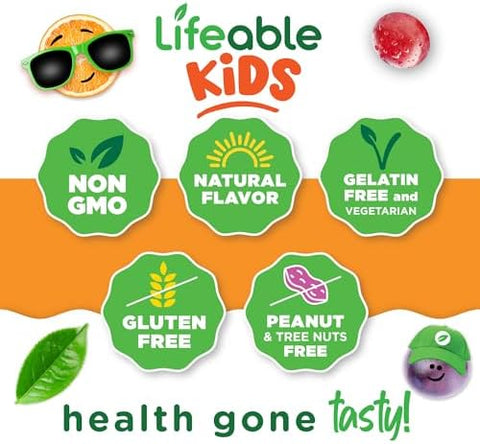 Lifeable Zinc for Kids 25mg Great Tasting Natural Flavored Zinc Gummies Gluten Free Vegetarian Non GMO Zinc Supplements Kids Zinc for Immune Support 90 Gummies