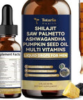 Totaria Shilajit Liquid Drops With Saw Palmetto,Ashwagandha,Pumpkin Seed Oil,Sea Moss,Multivitamin - Shilajit For Men - Support Prostate Health & Hair,Energy & Lmmune Function - 2Fl - Pineapple Flavor