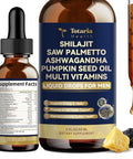 Shilajit Liquid Drops with Saw PalmettoAshwagandhaPumpkin Seed OilSea MossMultivitamin Shilajit for Men Support Prostate Health and HairEnergy and lmmune Function 2FL Pineapple Flavor