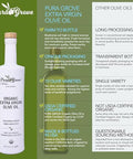 Pura Grove Organic Cold Pressed Extra Virgin Olive Oil Premium Grade - High Polyphenol - Hand Harvested & California Grown - 16.9Oz Opaque Glass Bottle 2024 Harvest 2025 Bottled