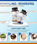 Nad+ Resveratrol 6,000Mg Quercetin 2000Mg Fisetin Black Pepper Healthy Aging Support Energy Levels Support 120-Day Supply Made In The Usa