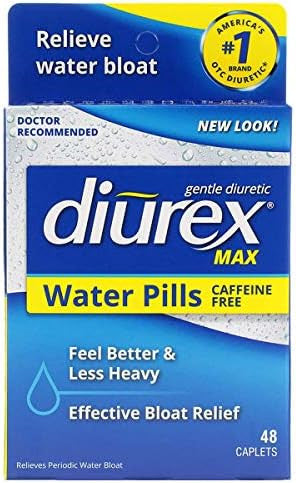 Diurex Max Water Pills 48 Count & Dentek 150 Count Advanced Clean Floss Picks Bundle