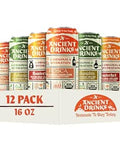 ANCIENT DRINKS Apple Cider Vinegar Probiotic Hydration Variety Pack 16 oz | USDA Organic | Electrolytes | No Carbonation | No Caffeine | Low Sugar | Gut Health | Sports Drink Alternative