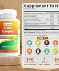 Best Naturals Vitamin B Complex With Inositol Paba 240 Tablets Made In The Usa Nongmo & Gluten
