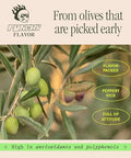 Graza Drizzle Extra Virgin Olive Oil, Finishing Oil - High Polyphenol Early Harvest EVOO Finishing Oil in a Glass Bottle - Single Origin Olive Oils from Spain - 16.9 Fl Oz (500ml)